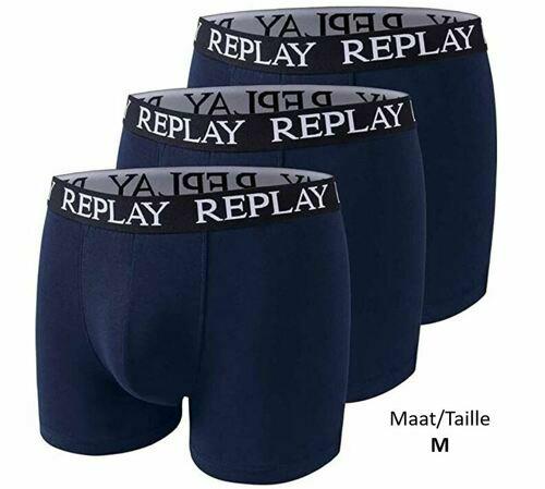 Replay Boxers Bleu Marine Taille M
