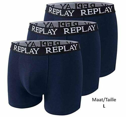 Replay Boxers Bleu Marine Taille L