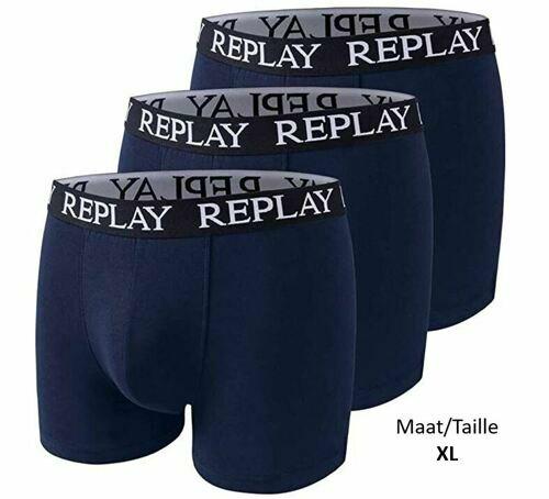 Replay Boxers Bleu Marine Taille XL