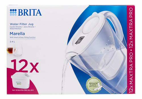 Brita Pack Marella Waterfilterkan 2,4l Wit 1 Stuk + 12 Maxtra Pro Filterpatronen