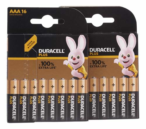 Duracell Plus Alkaline Batterijen AAA (100% extra life)