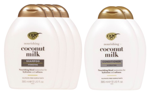 OGX 4 x Coconut Milk Shampoo (385ml) & 2 x Coconut Milk Conditioner (385ml)